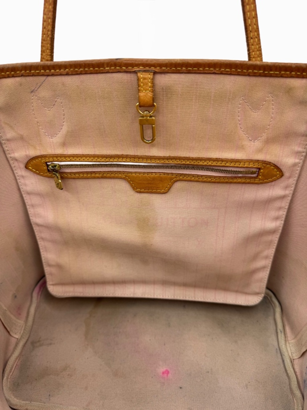 1359 Louis Vuitton Neverfull MM Tote – Damier Azur / Rose Ballerine - Picture 10 of 15